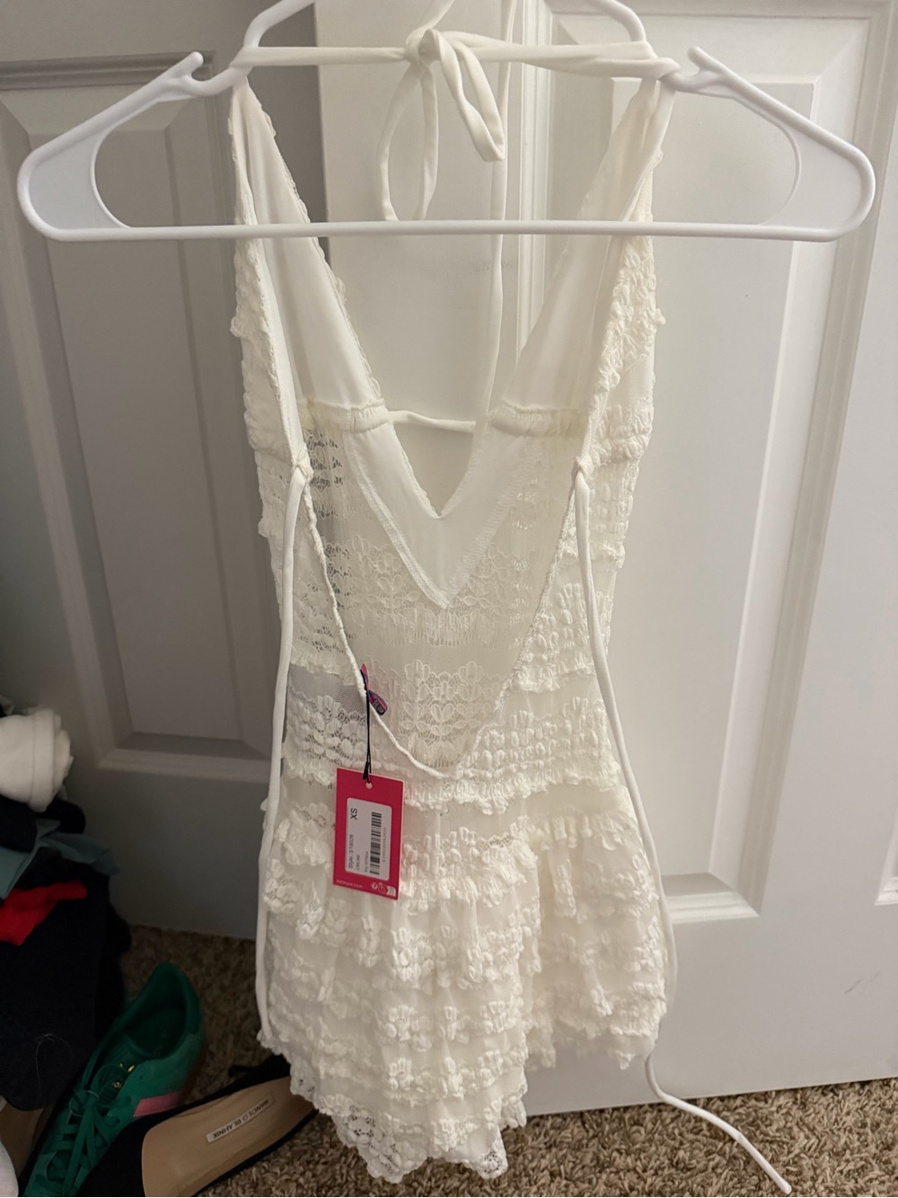 Edikted Ivory Lace Halter Romper